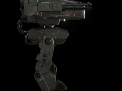 Military robot Low-poly 3D model