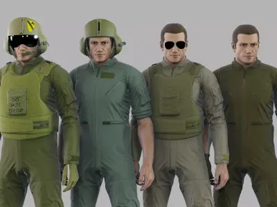 Pilot Low-poly 3D model
