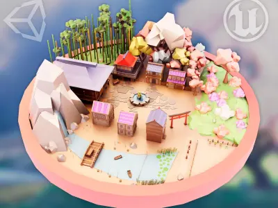 Japan Low-poly 3D model