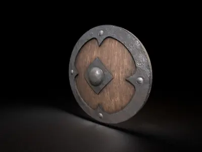 circle shiled soldier armour guard Low-poly 3D model