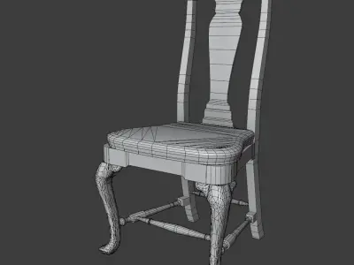 Queen Anne Side Chair Free low-poly 3D model