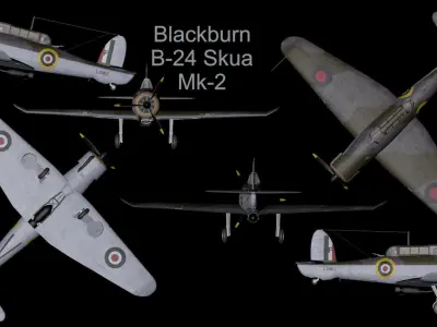 Blackburn B-24 Skua Mk-2 3D model