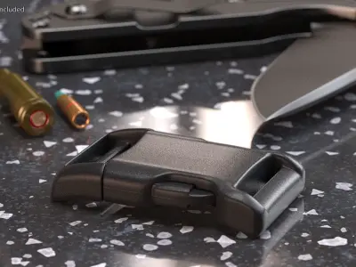 YKK Contoured Side Release Plastic Buckle 3D model