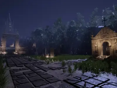 Dark Fantasy Church Pack Low-poly 3D model