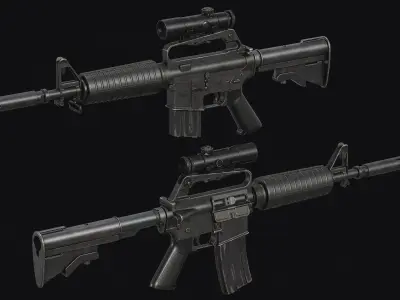 M16 - M203 Grenade Launcher Low-poly 3D model