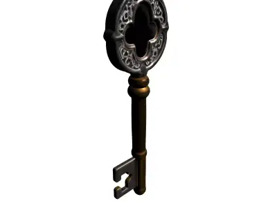 Ornate Vintage Skeleton Key Prop Low-poly 3D model