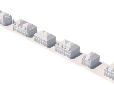 Victorian house Low-poly 3D model