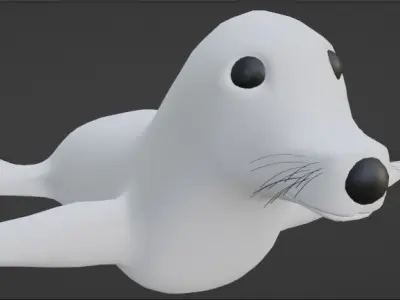 White Seal Free low-poly 3D model