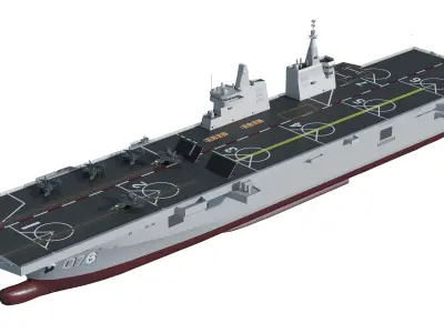 Chinese Navy076 amphibious assault ship J35 3D model