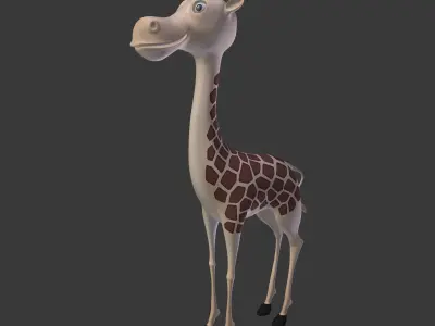 Cartoon Giraffe Low-poly 3D model