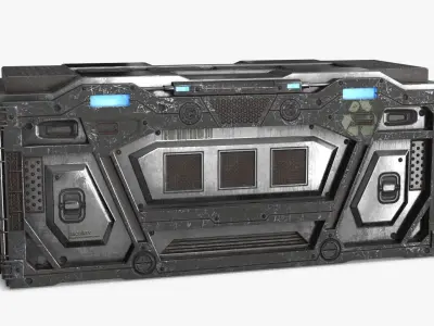 Sci-fi Container set of 3 v5 Low-poly 3D model