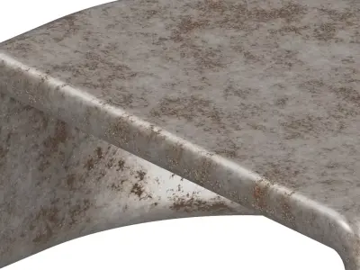 Rusty Furniture Roller Bracket 3D model