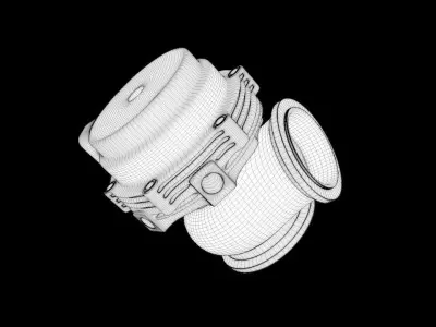 TiAL Wastegate Low-poly 3D model