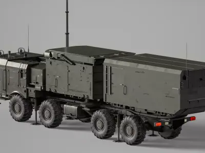 Multi Functional Radar 92n2e for S 400  Low-poly 3D model