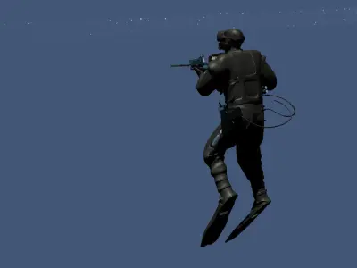 Military frogman 3D model