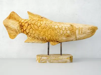 Big sculpture fish Arwana 3D model