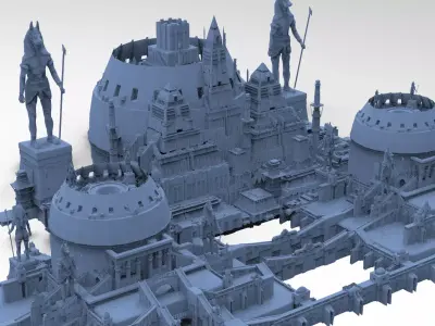 Ancient Egyptian Arena City 2 versions  3D model