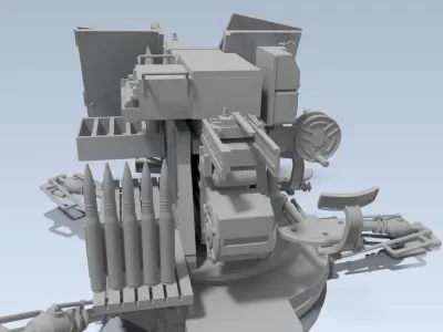 55mm FLAK VG2 GERAT 58 AUTOM FLUGABWEHRKANONE 3D model