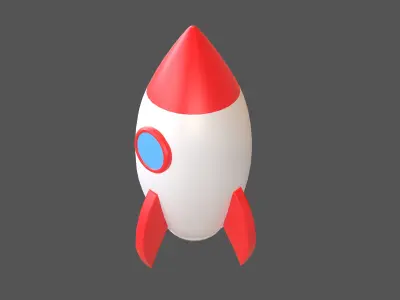 Cartoon Rocket V1 001 Low-poly 3D model