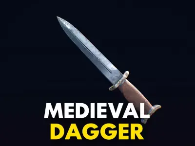 Medieval Weapon Dagger -PBR- Game Ready Low-poly 3D model