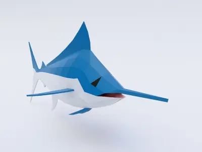 Atlantic blue marlin fish 3d model  Low-poly 3D model