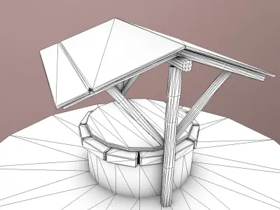 Stone Well Low Poly PBR Low-poly 3D model