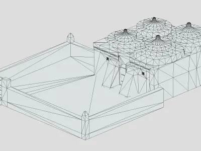 Bidaia Mosque Low Poly PBR Low-poly 3D model