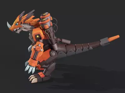 animatronic dinosaurs Low-poly 3D model