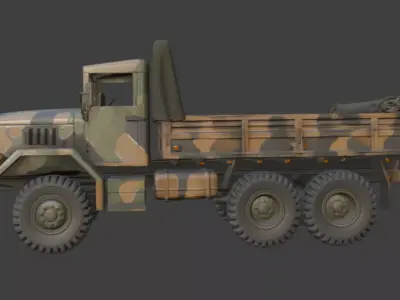 Military Camouflage Cargo Truck 3D Model 3D model