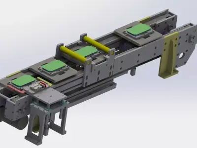 With jacking and cleaning function conveyor 3D model