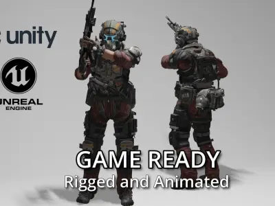 Sci-Fi Character Game Ready - Pilot Low-poly 3D model