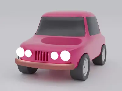 Old School Toy Car 3D model Free low-poly 3D model