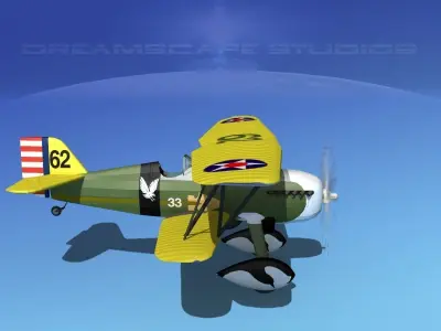 Curtiss P-6E Hawk V03 3D model