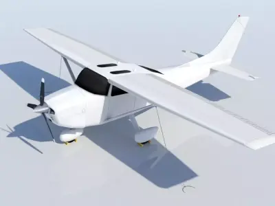 Cessna C182 Skyhawk Low Poly Static Model Low-poly 3D model