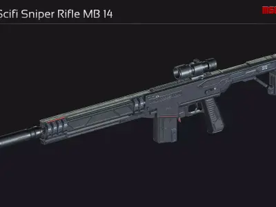Scifi Sniper Rifle MB 14 Low-poly 3D model