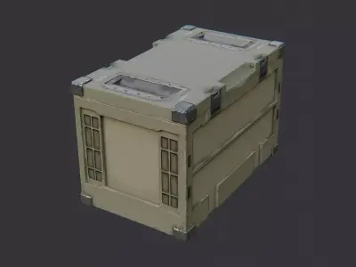 Olive Military Storage Container Low-poly 3D model