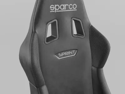 Racing Seat Sparco Sprint Black Leather 3D model