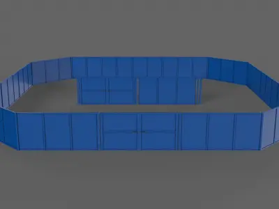 PBR Gate and Fence 3 Low-poly 3D model