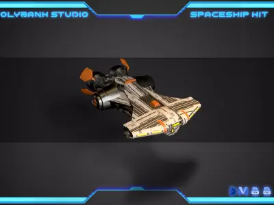 PolyBank Spaceship N19 Low-poly 3D model