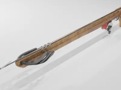 Wooden Speargun Low-poly 3D model