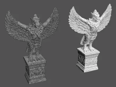 Ancient Khmer Statue Pack C-250523 3D Model Collection