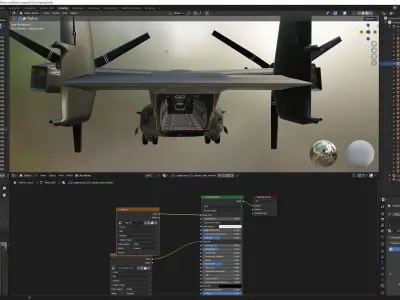V22 Osprey Tiltrotor Helicopter Low-poly 3D model
