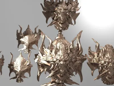 War God Baroque Mask 7 designs 3D model