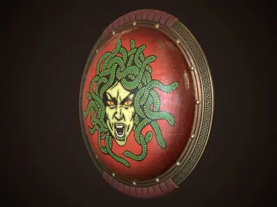 Hoplite Shield Gorgon 3 Low-poly 3D model