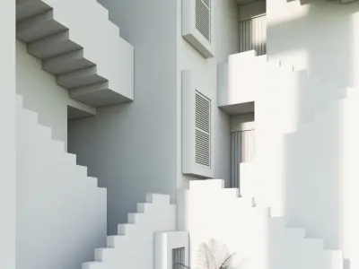 Pink Stairs 3D model