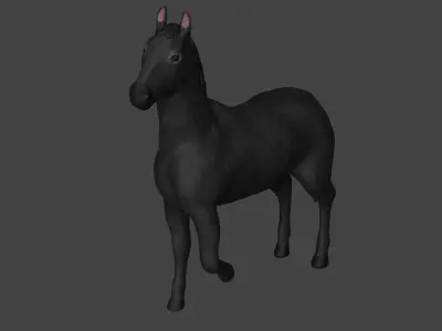 Black Horse Stallion fully rigged low poly Low-poly 3D model
