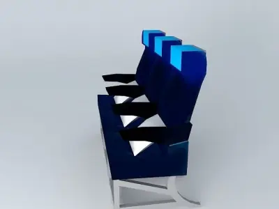 Economy Class Airplane Seats Free 3D model