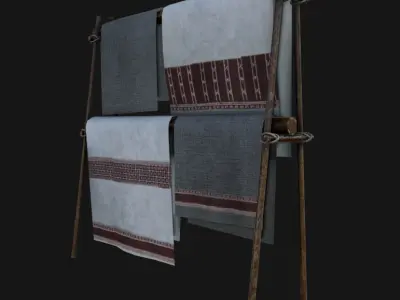 Carpet stall low poly 3d model  Free low-poly 3D model