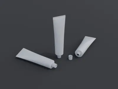 Toothpaste Laminate Tube and packaging box Low-poly 3D model