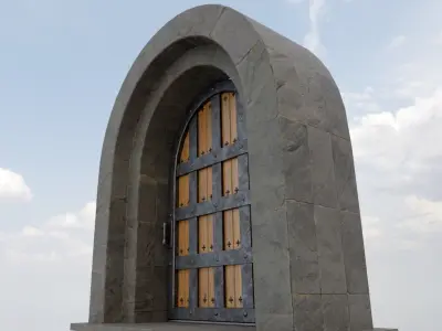 Old Stone Door Low-poly 3D model